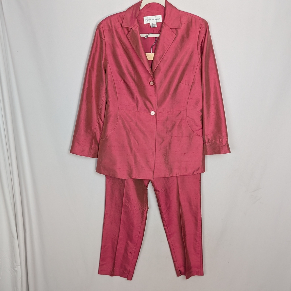 Rena Rowan 100% Silk Two-Piece Pant Suit